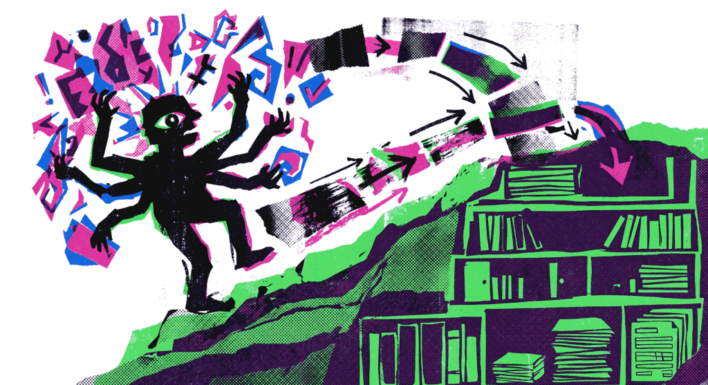 Diagram comparing short-term and long-term memory management in AI agents with vector databases and checkpointers